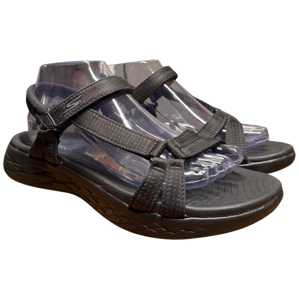 SKECHERS On The Go Go 600 Brilliancy Women's 9 Black Adjustable Sport Sandals - Picture 4 of 14